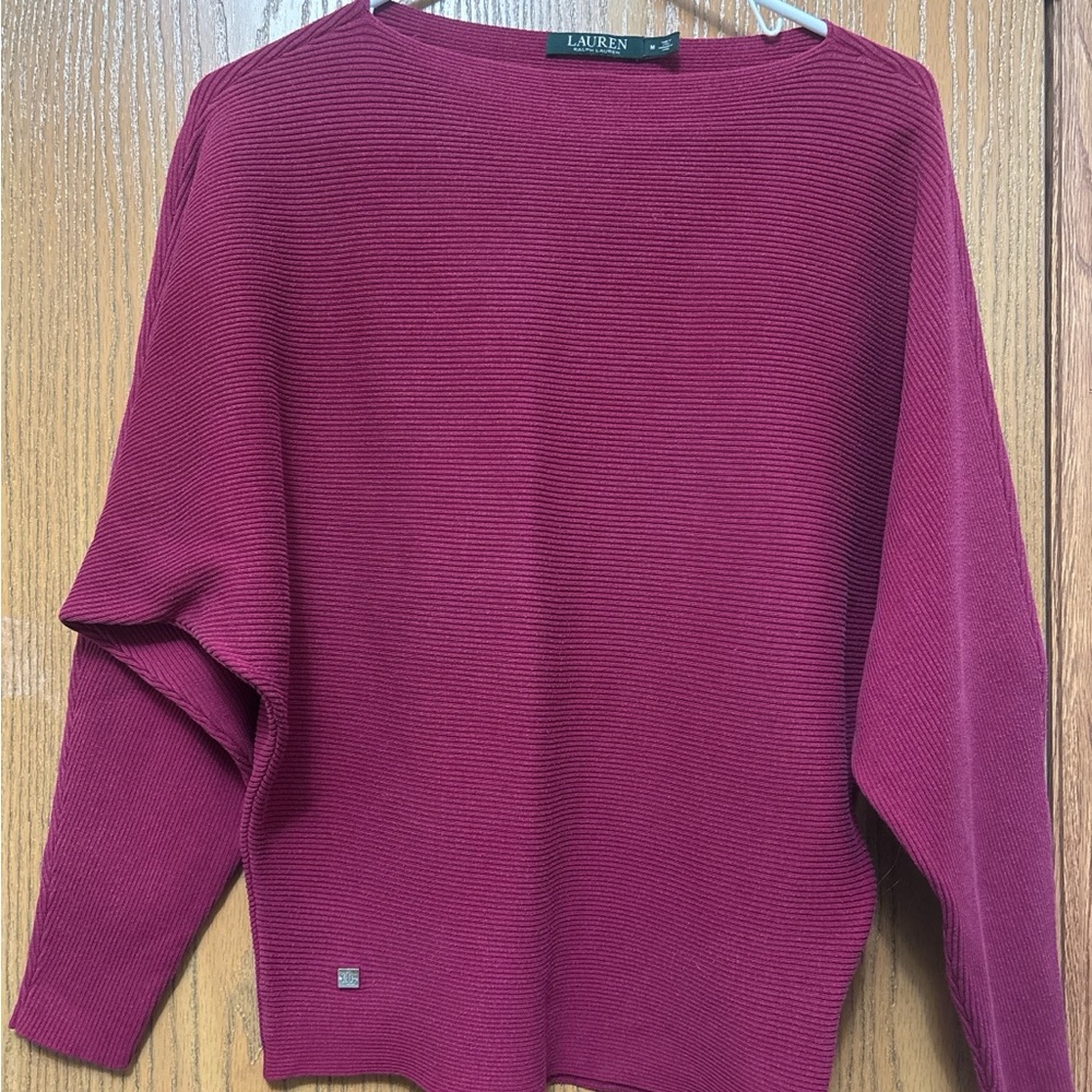 Ralph Lauren Women's Deep Red Crew Neck Sweater